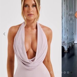NEW Lavender Backless Bodycon Dress with Halter Neckline